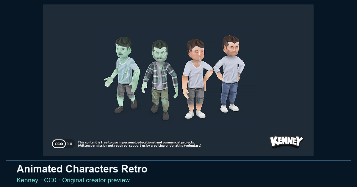 Actual asset-pack preview for Animated Characters Retro