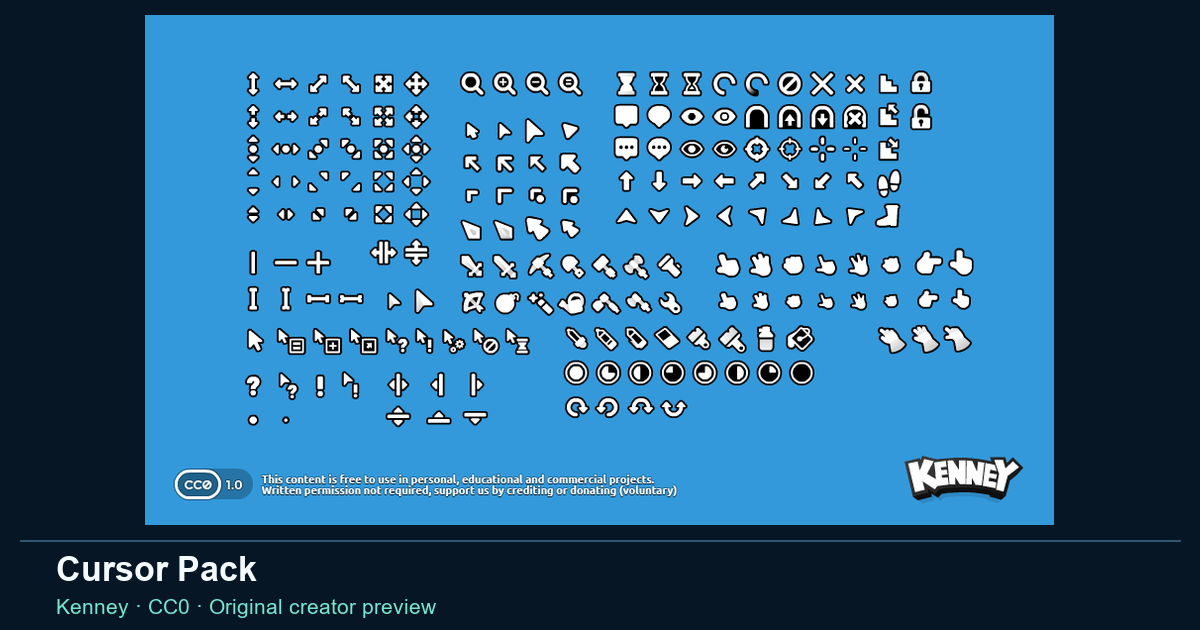 Actual asset-pack preview for Cursor Pack