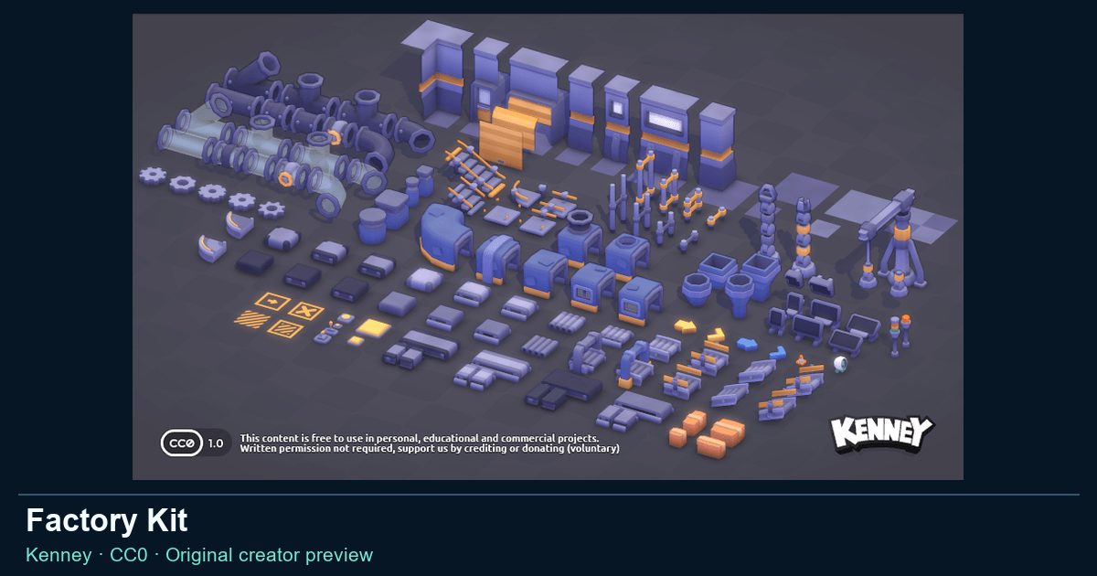 Actual asset-pack preview for Factory Kit