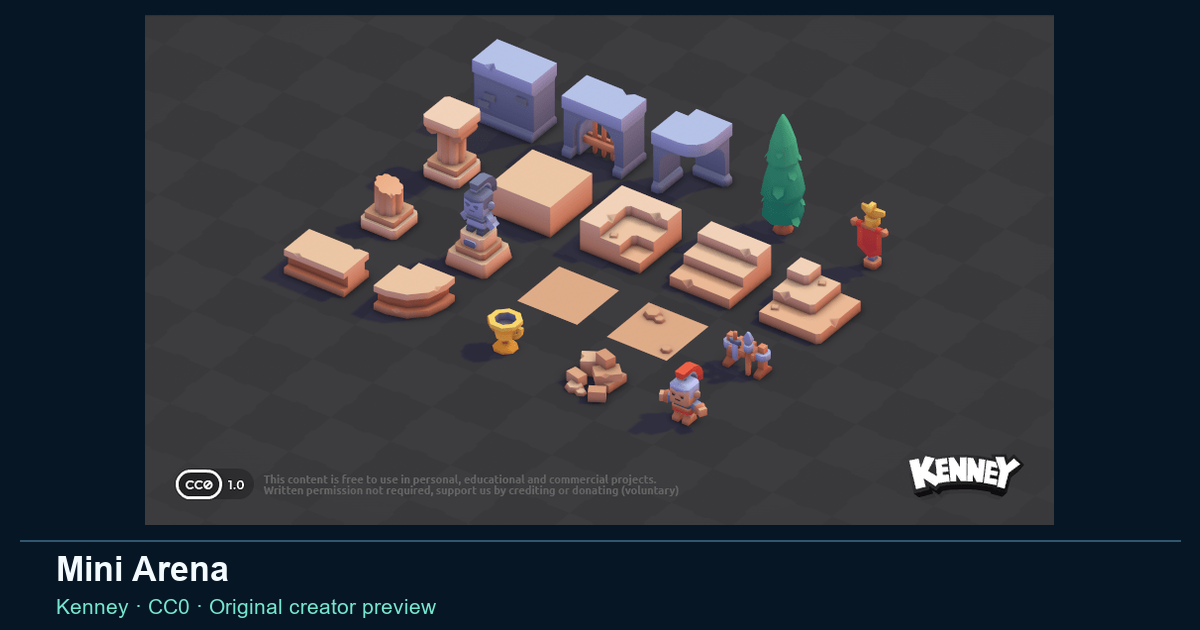 Actual asset-pack preview for Mini Arena