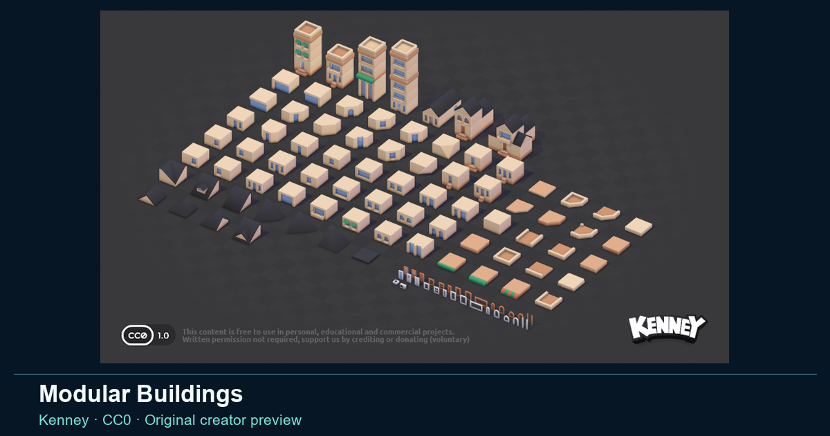 Actual asset-pack preview for Modular Buildings
