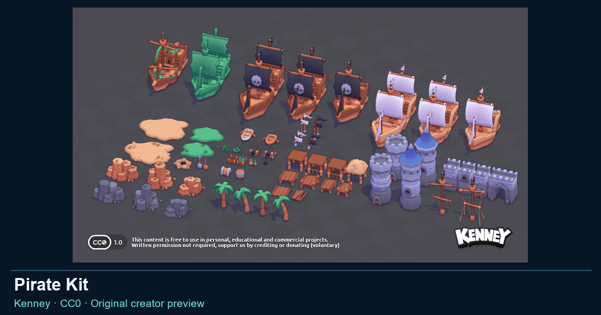 Actual asset-pack preview for Pirate Kit
