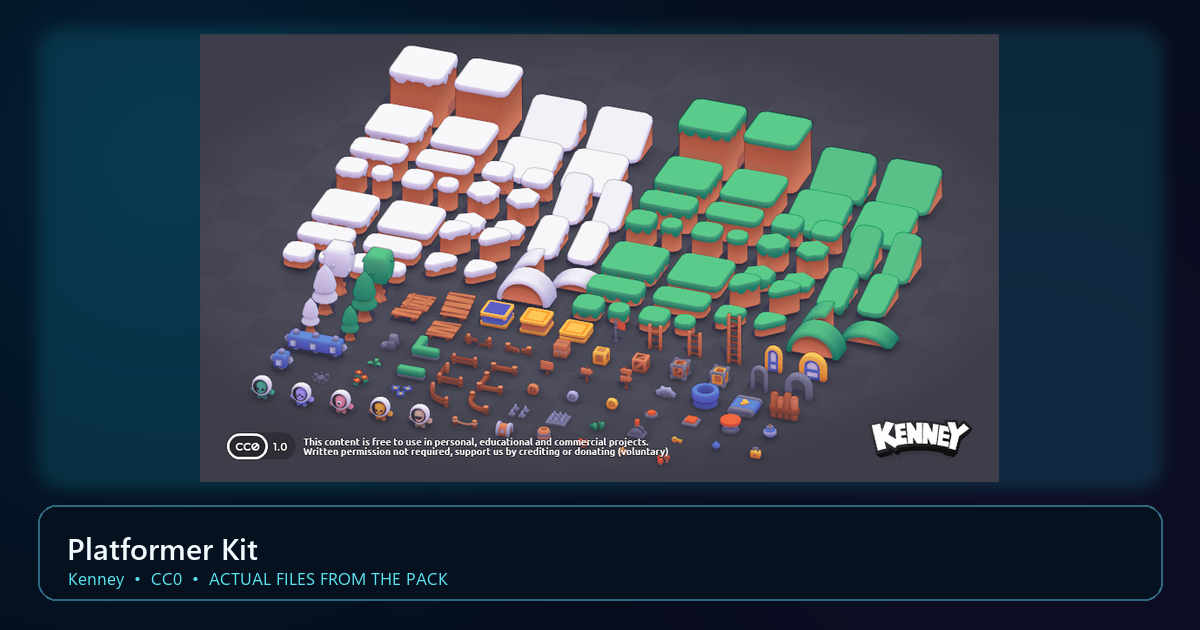 Actual asset-pack preview for Platformer Kit