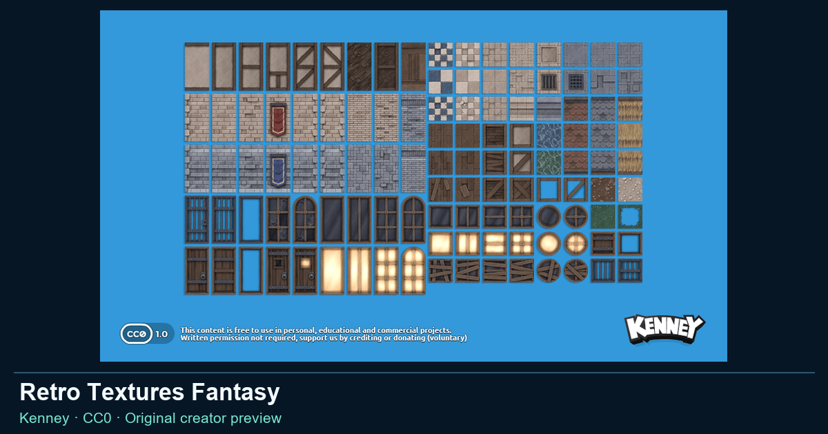 Actual asset-pack preview for Retro Textures Fantasy