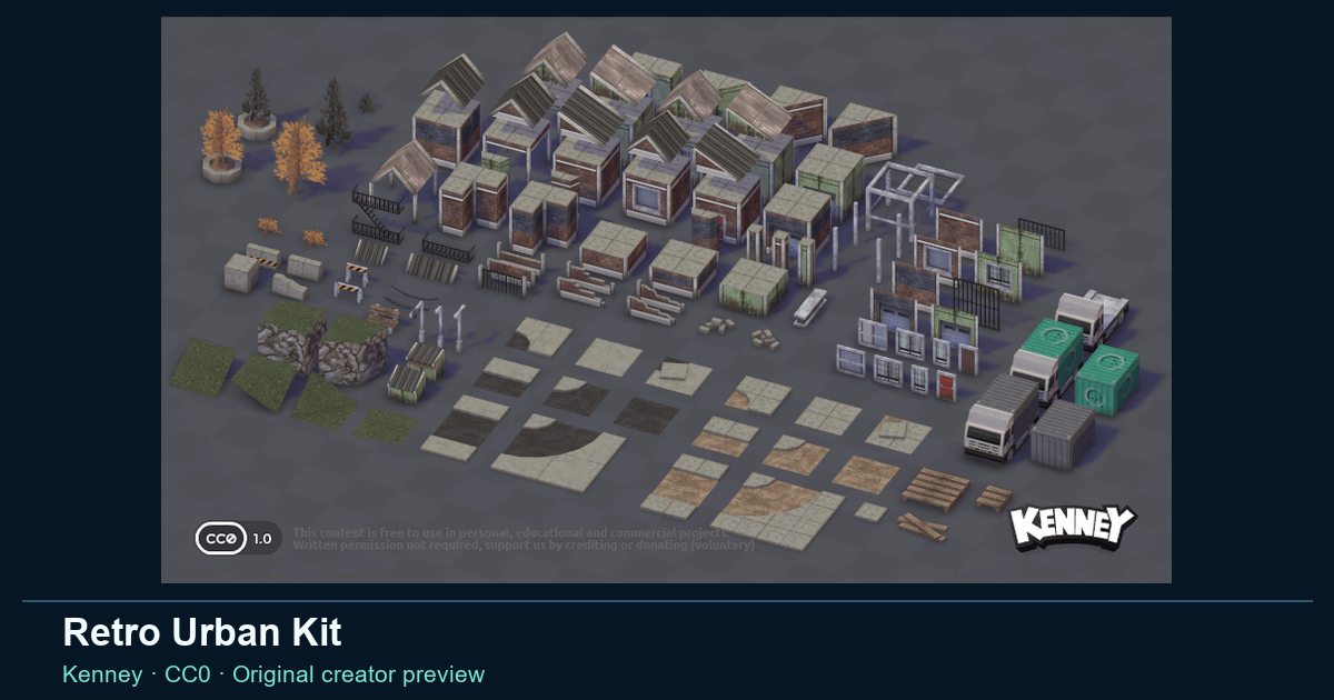 Actual asset-pack preview for Retro Urban Kit