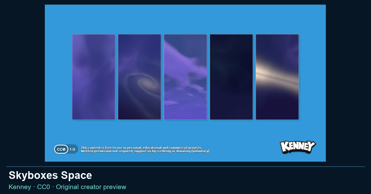 Actual asset-pack preview for Skyboxes Space