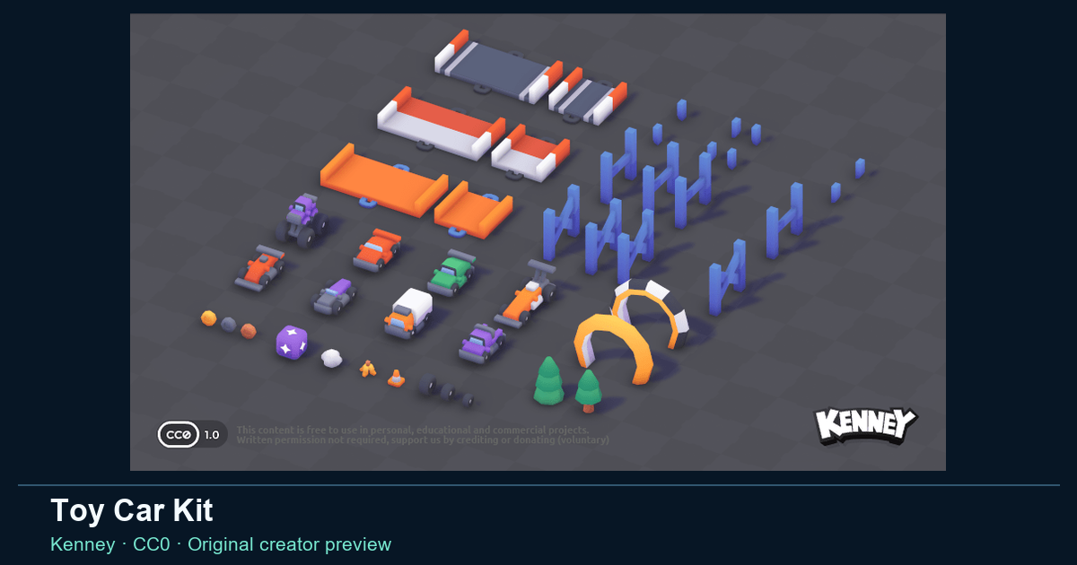 Actual asset-pack preview for Toy Car Kit