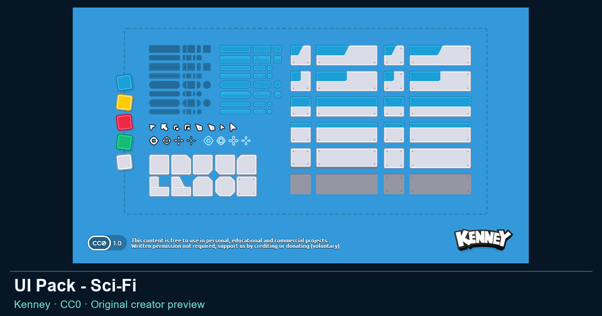 Actual asset-pack preview for UI Pack - Sci-Fi