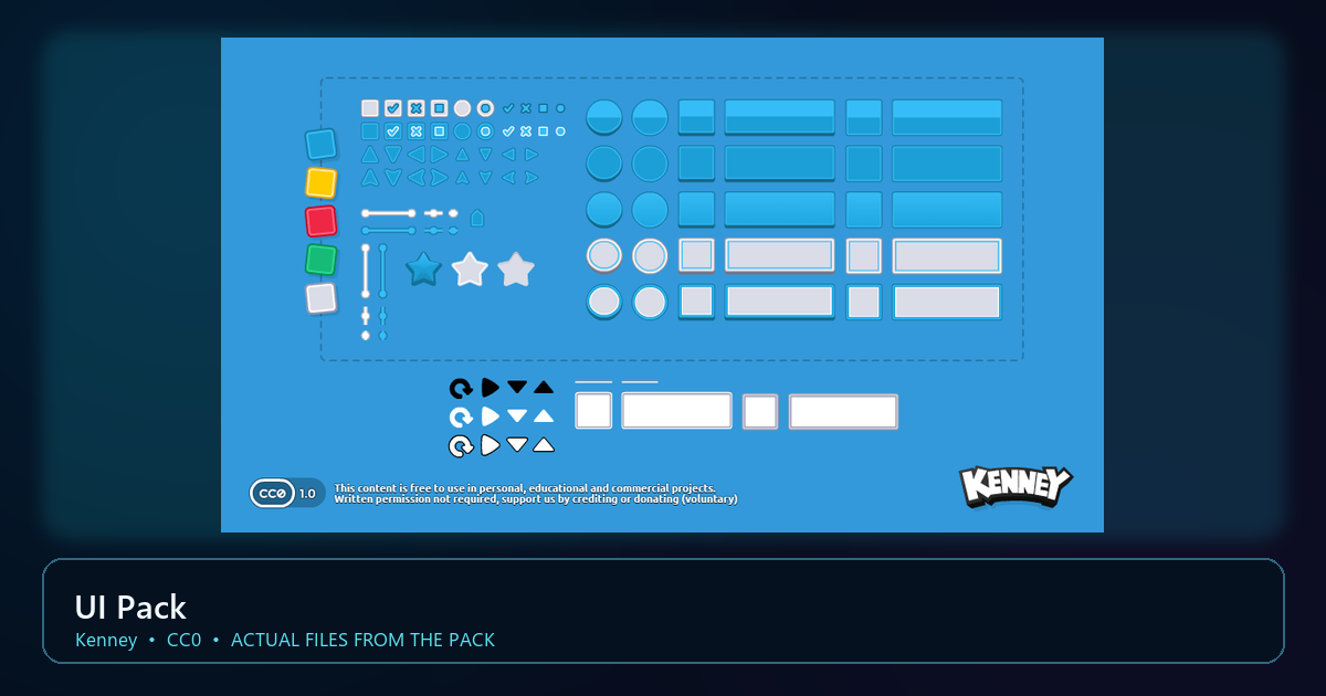 Actual asset-pack preview for UI Pack