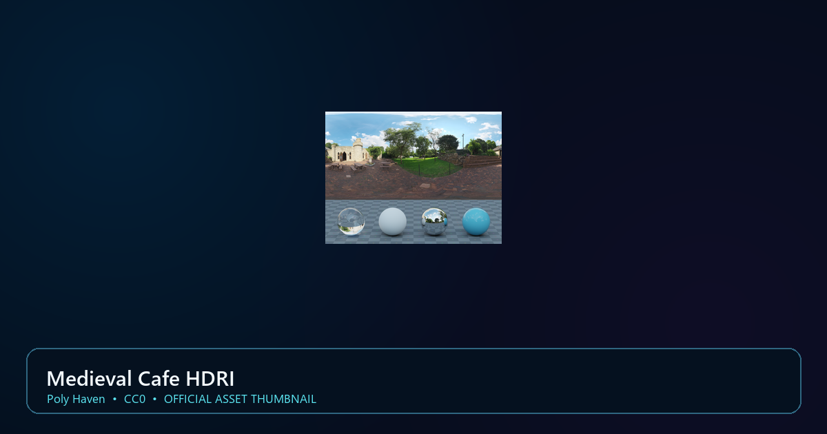 Actual asset-pack preview for Medieval Cafe HDRI