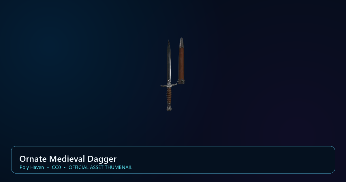 Actual asset-pack preview for Ornate Medieval Dagger