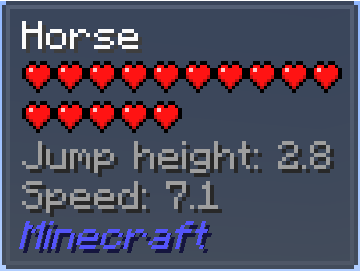 Jade Minecraft mod: Horse stats