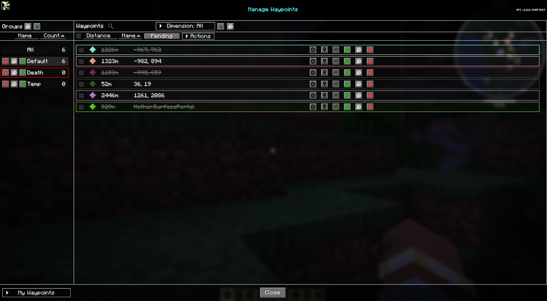 JourneyMap waypoint manager