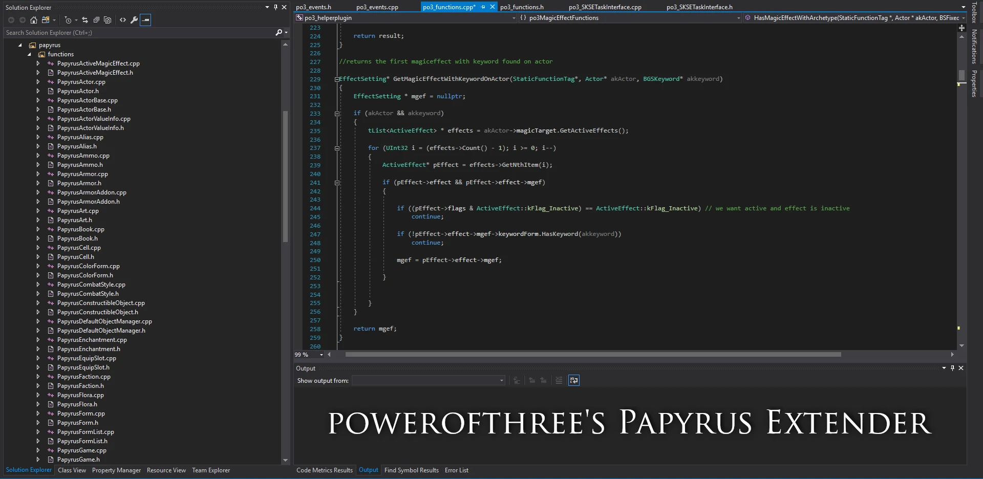 powerofthree's Papyrus Extender mod for Skyrim Special Edition