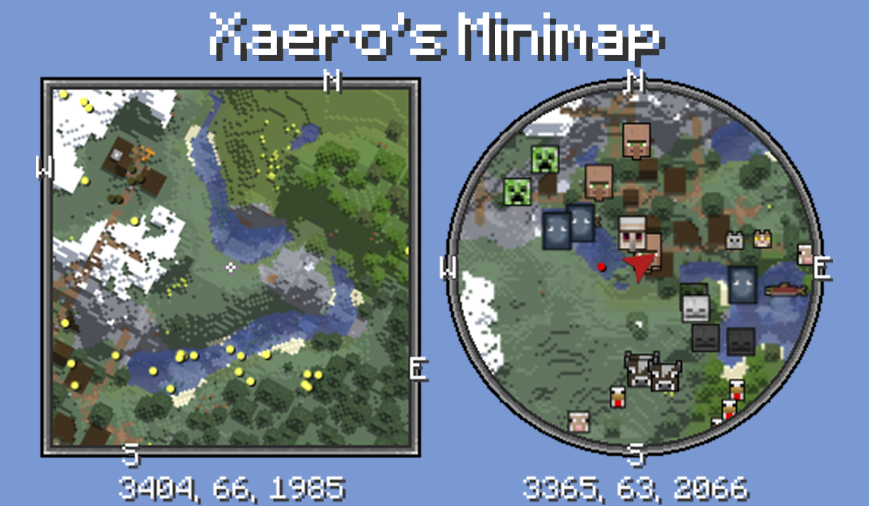 Xaero's Minimap official Minecraft interface example