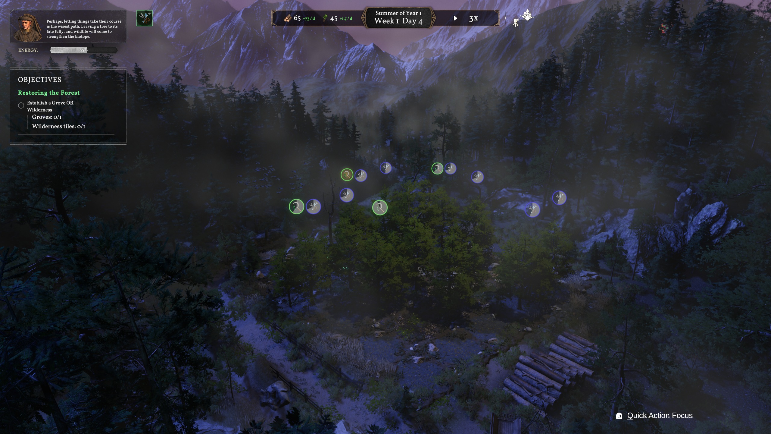Forester — Forest management at night