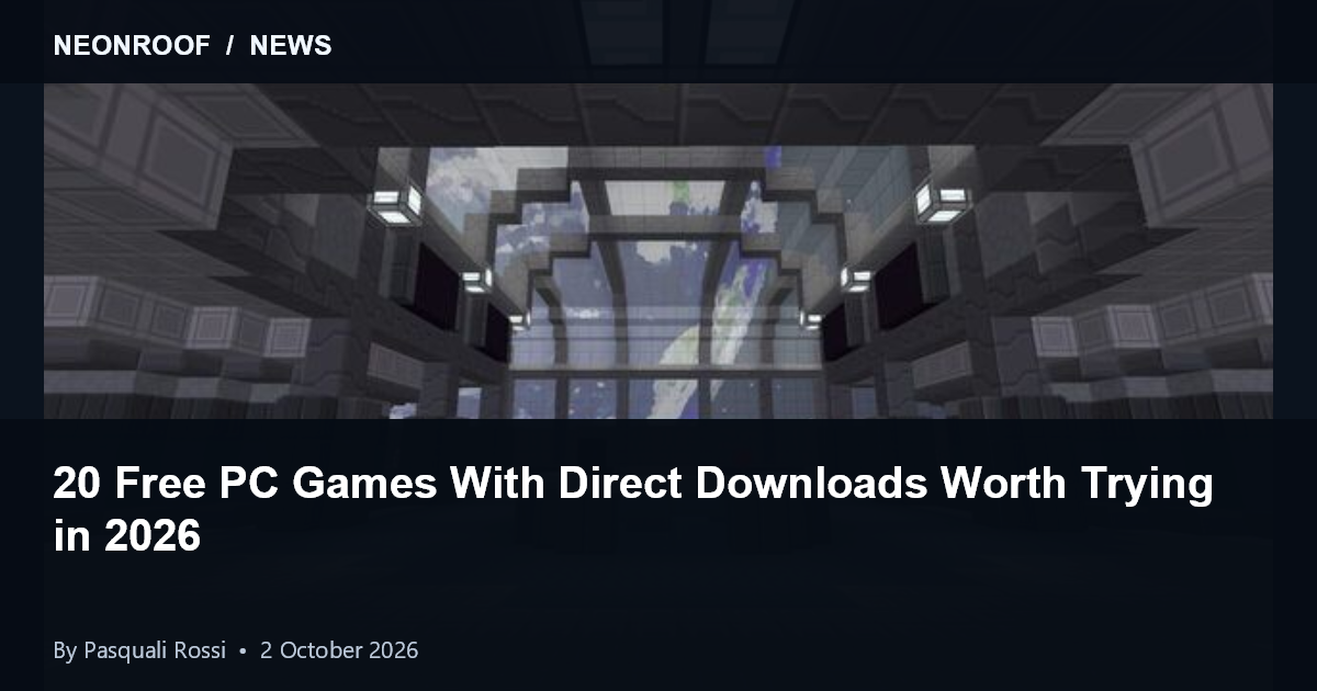 ClassiCube block world gameplay representing 20 free PC games with original-project downloads on NeonRoof