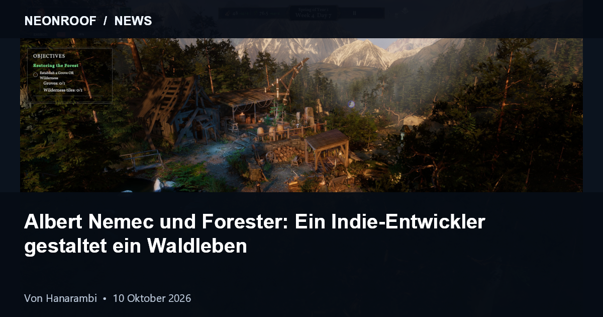 Foresters Waldanwesen im Morgengrauen — offizieller Screenshot von Albert Němec
