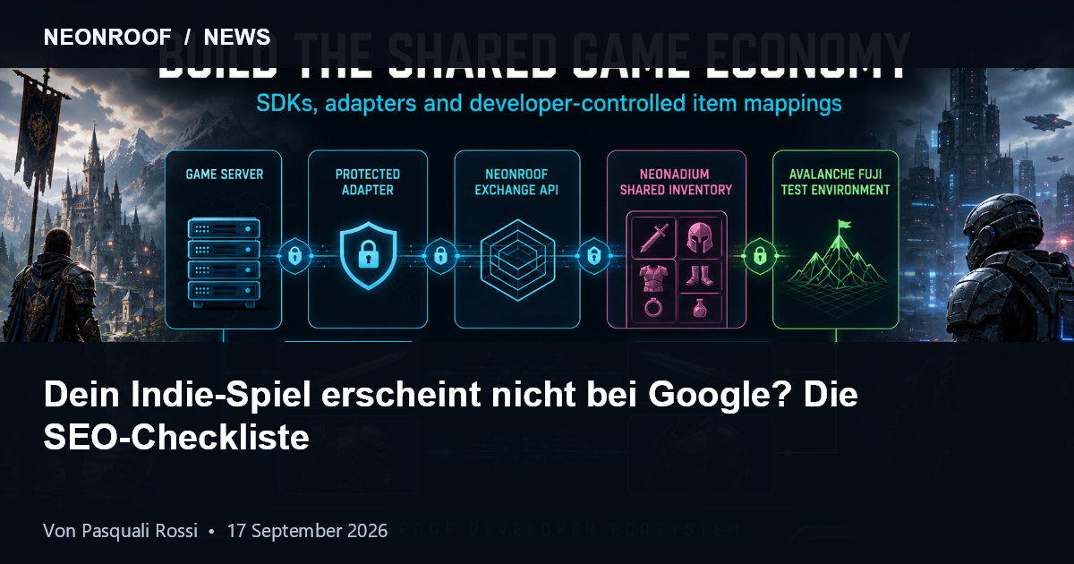 NeonRoof-Entwicklernetzwerk mit Spielseiten, Studioprofilen und hilfreichen Ressourcen