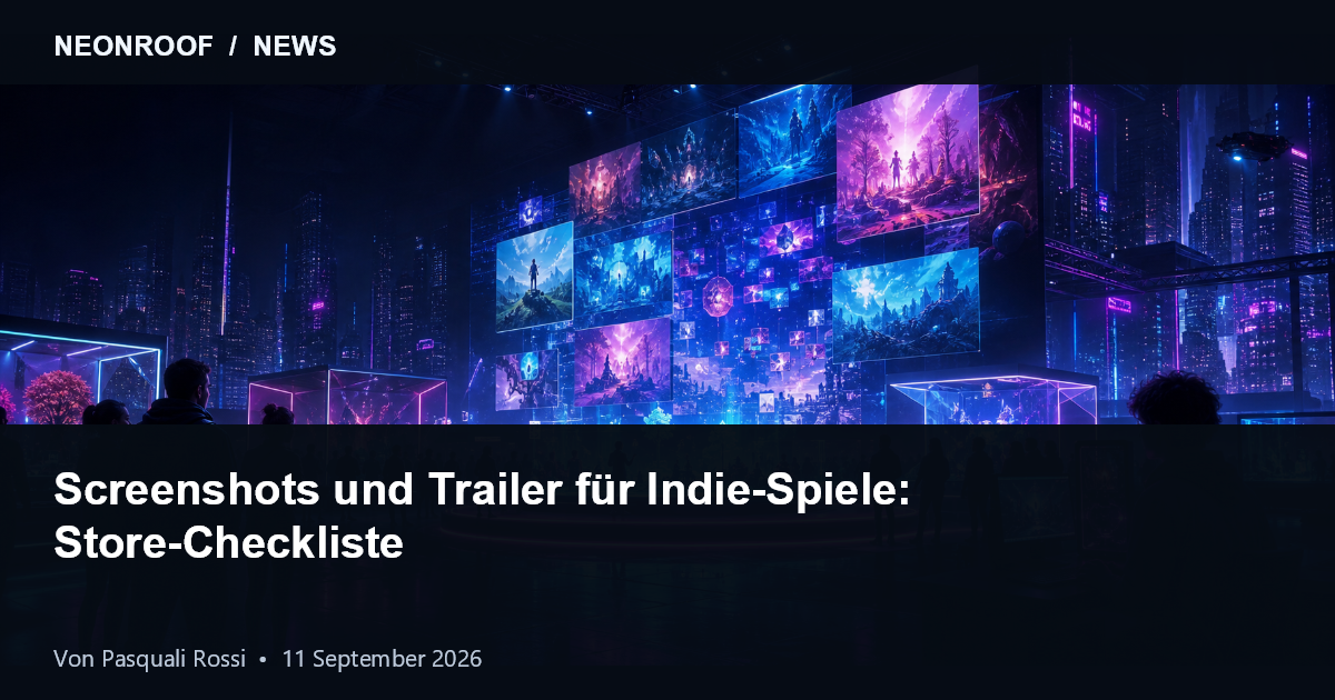 Medien-Checkliste für Cover, Screenshots, Banner und Trailer eines Indie-Spiels