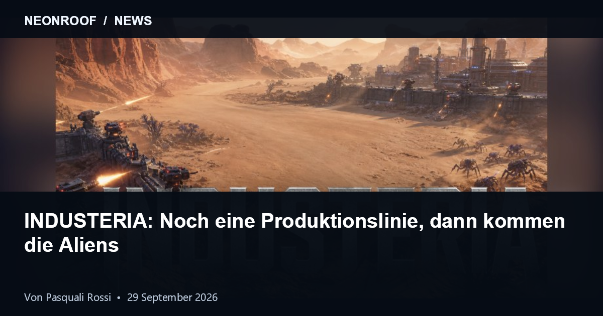 INDUSTERIA-Motiv von Arcane Labs: Fabriken und Verteidigungsanlagen in einer fremden Wüste