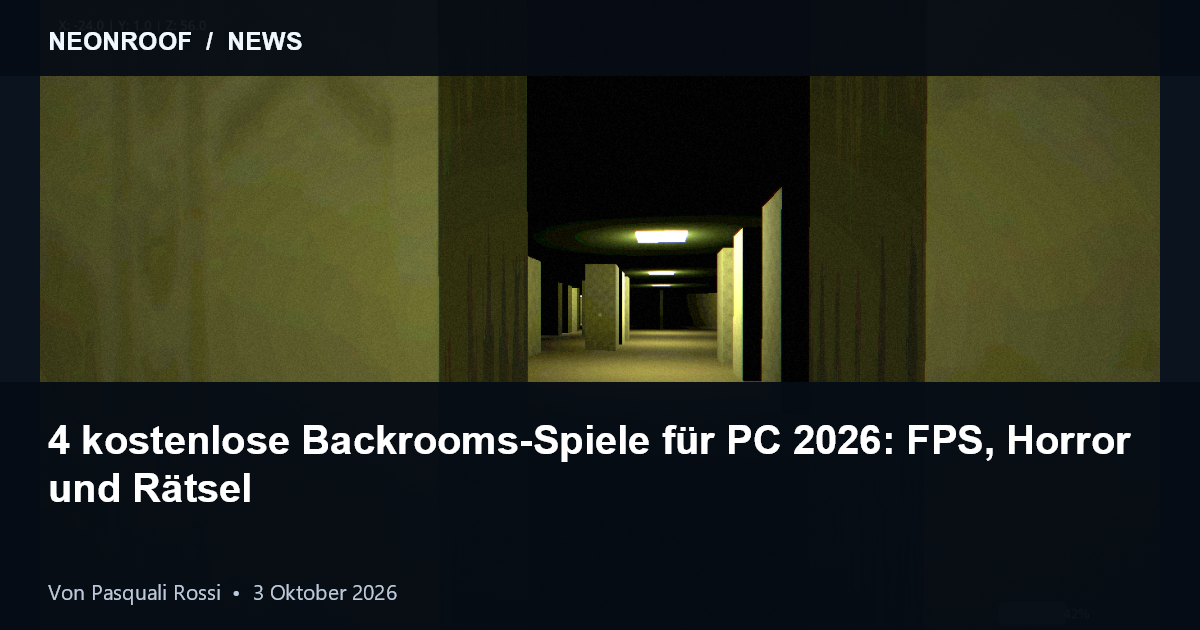 Screenshot aus Die Hinterzimmer mit gelbem Backrooms-Korridor