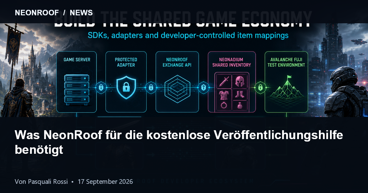 NeonRoof-Veröffentlichungsnetzwerk mit verknüpften Spiel- und Entwicklerseiten