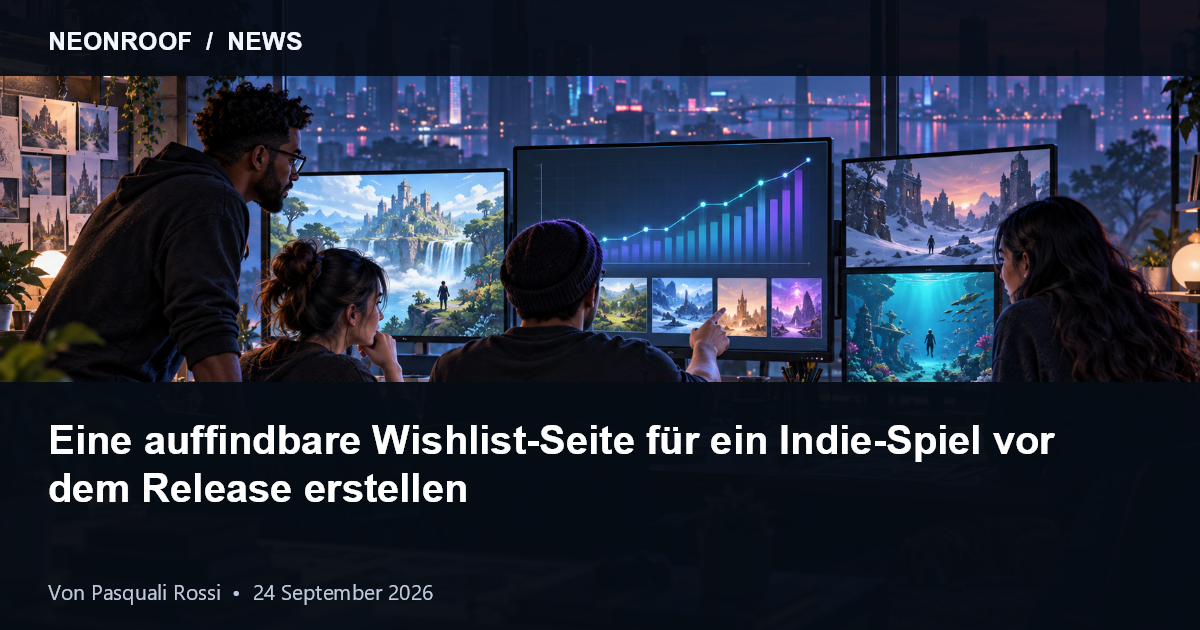 Indie-Entwickler erstellen eine Wishlist-Kampagne mit Spielgrafik, Gameplay und Sichtbarkeitsdaten
