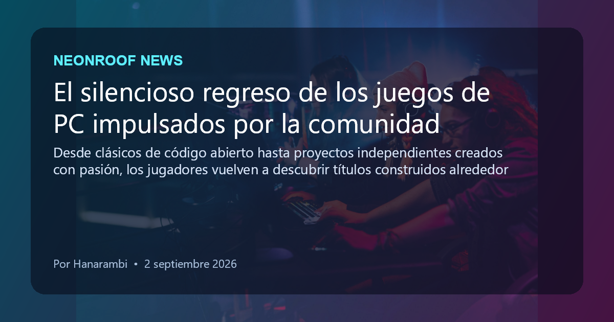 NeonRoof News social preview for El silencioso regreso de los juegos de PC impulsados por la comunidad
