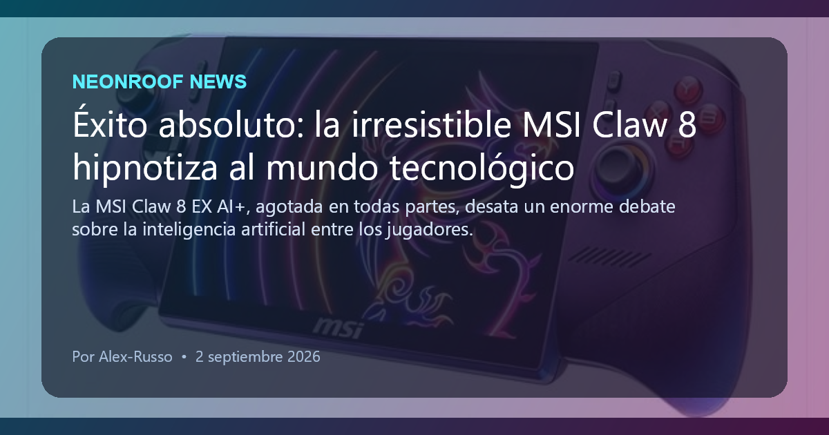 NeonRoof News social preview for Éxito absoluto: la irresistible MSI Claw 8 hipnotiza al mundo tecnológico