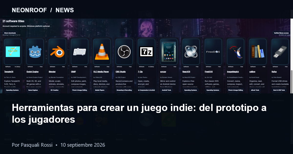 Cadena completa de desarrollo de juegos indie desde el prototipo hasta los jugadores