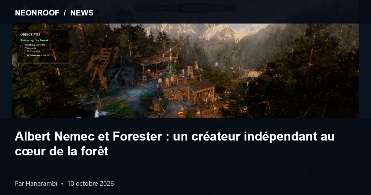 Domaine de Forester à l’aube — capture officielle d’Albert Němec
