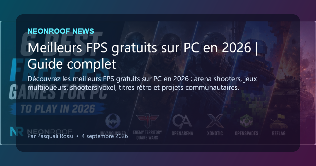 NeonRoof News social preview for Meilleurs FPS gratuits sur PC en 2026 | Guide complet