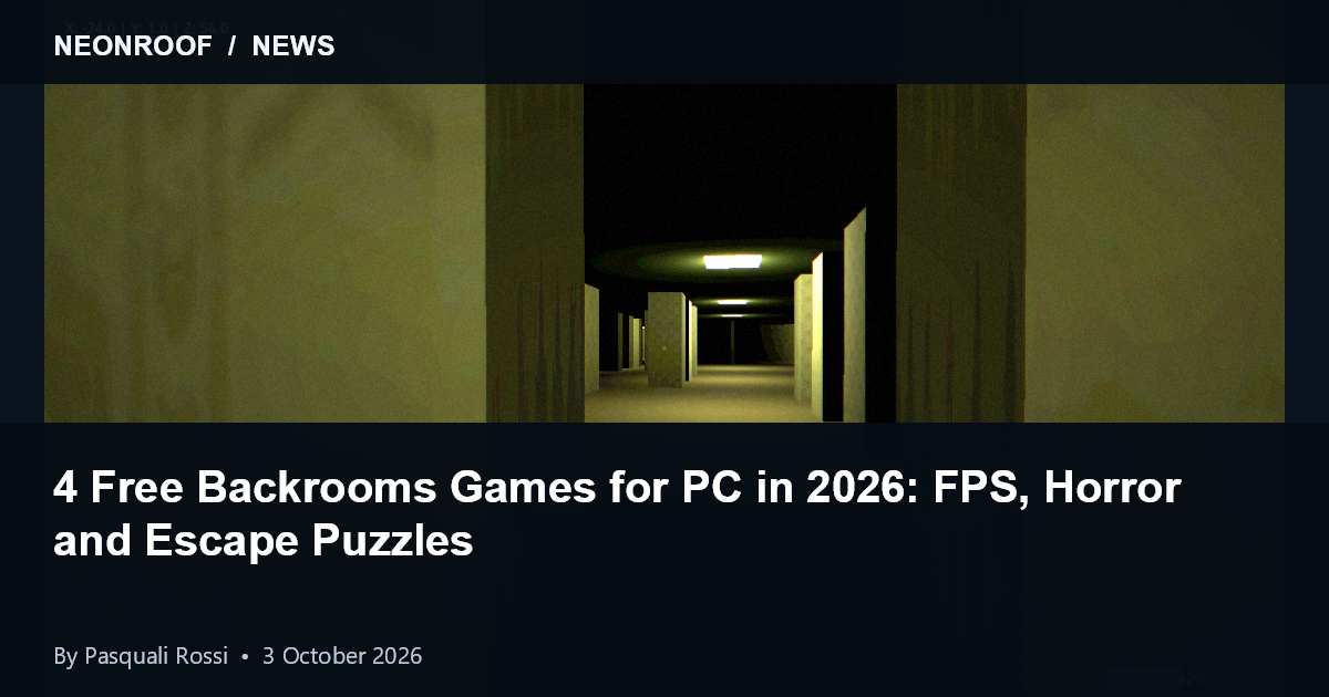 Die Hinterzimmer gameplay screenshot showing a yellow Backrooms corridor