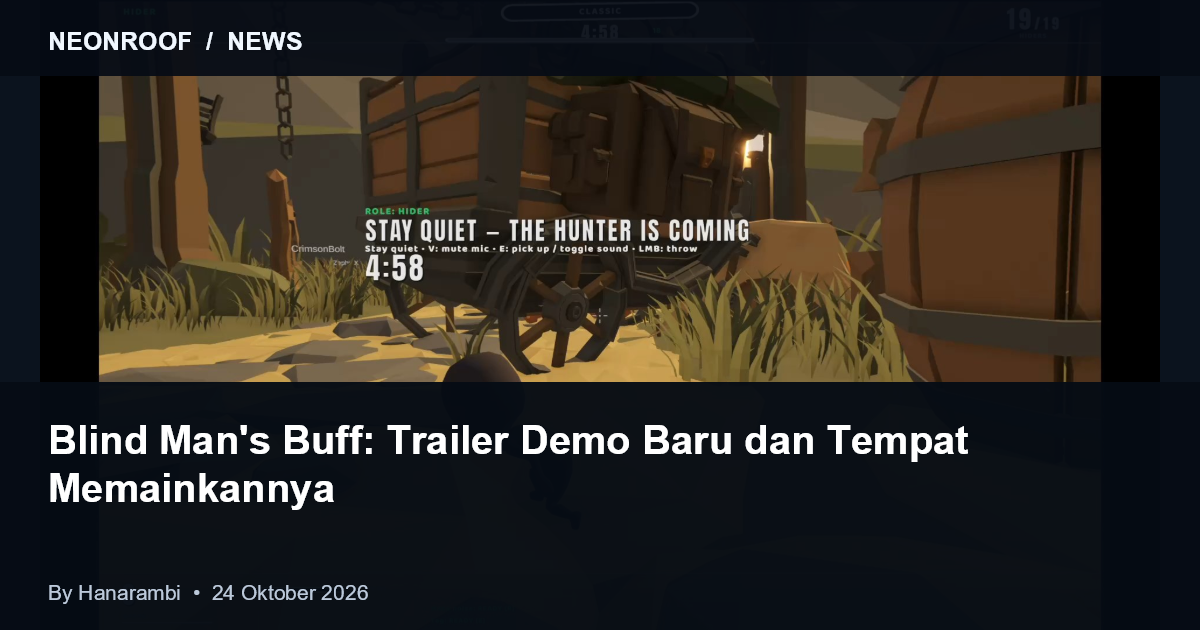 Gambar Blind Man's Buff: karakter kecil di dekat bangunan kayu