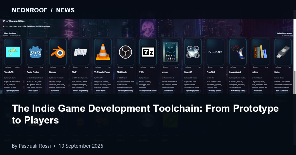 Complete indie game development toolchain from prototype to players
