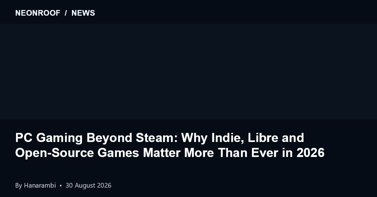NeonRoof News preview for PC Gaming Beyond Steam: Why Indie, Libre and Open-Source Games Matter More Than Ever in 2026
