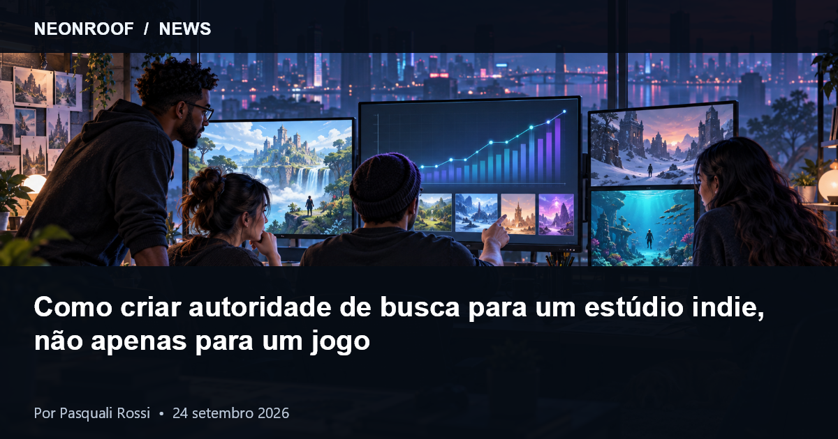 Estúdio indie conectando perfil, jogos, devlogs, entrevistas e recursos públicos