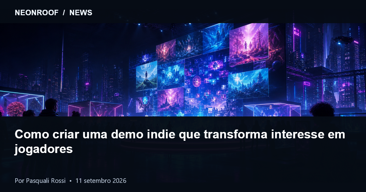 Demo jogável de um jogo indie com início rápido e próximo passo claro