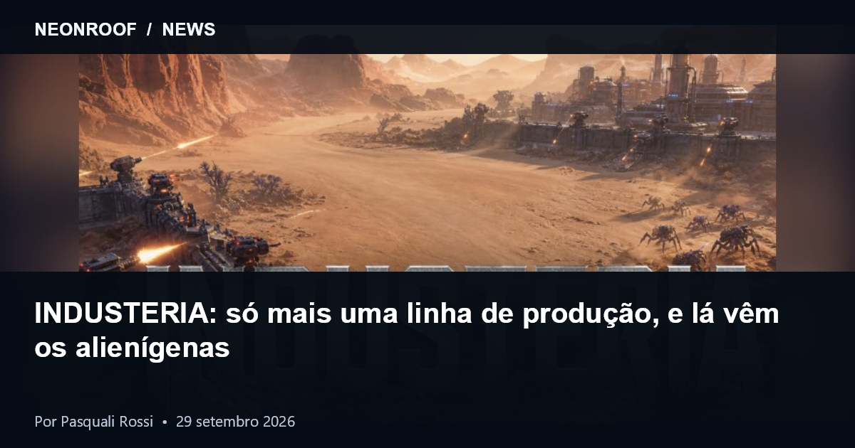Arte de INDUSTERIA fornecida pela Arcane Labs: fábricas e defesas em um deserto alienígena