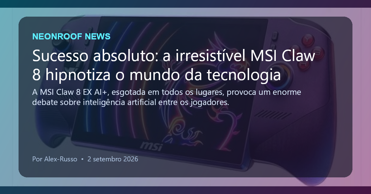 NeonRoof News social preview for Sucesso absoluto: a irresistível MSI Claw 8 hipnotiza o mundo da tecnologia