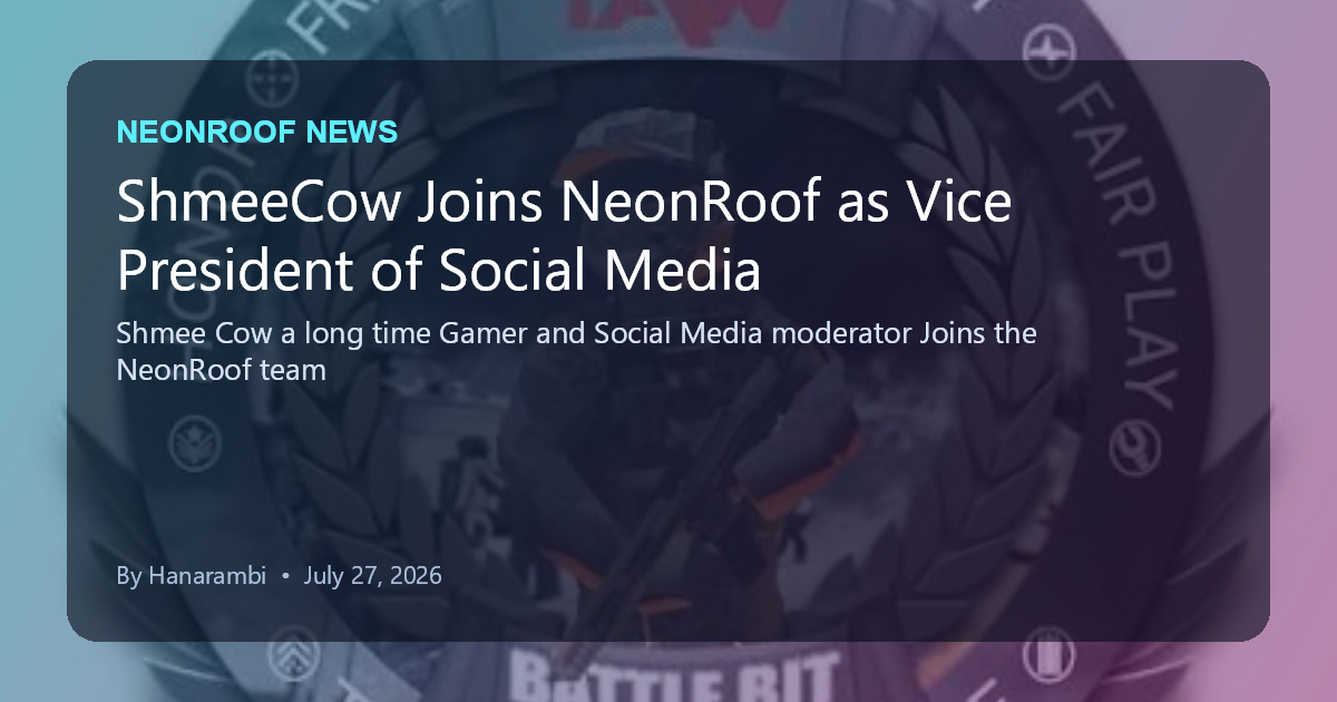 NeonRoof News social preview for ShmeeCow Joins NeonRoof as Vice President of Social Media